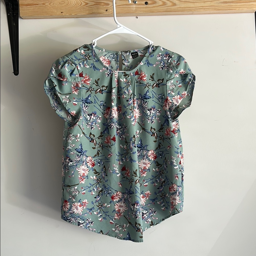 Floral Green Kids Top